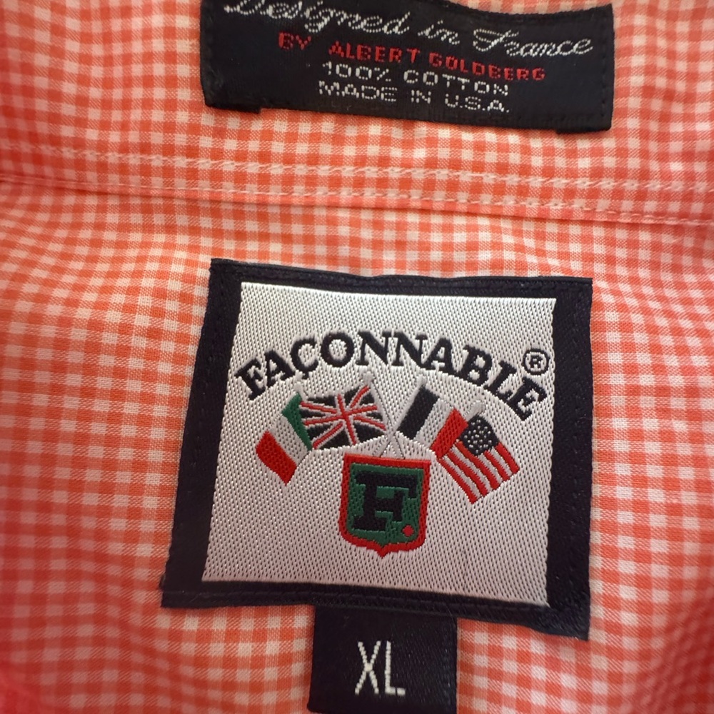 Faconnable Men's Gingham Button-Down Short Sleeve… - image 2